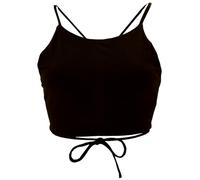 Guru-Shop, Goa Psytrance Bikini Top, Top, Pixi Top, Yogatop, Binding Top, Nero, Cotone, Dimensione Indumenti:M / L (38), Magliette top