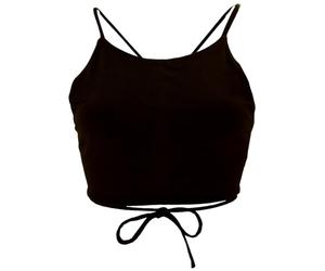 Guru-Shop, Goa Psytrance Bikini Top, Top, Pixi Top, Yogatop, Binding Top, Nero, Cotone, Dimensione Indumenti:M / L (38), Magliette top