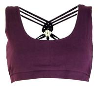 Guru-Shop, Goa Psytrance Bikini Top, Top, Pixi Yoga Top, Prugna, Cotone, Dimensione Indumenti:L/XL (40), Magliette Top