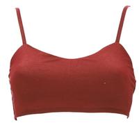 Guru-Shop, Goa Psytrance Bikini Top, Top, Reggiseno Pixi Yoga, Arancione Arrugginito, Sintetico, Dimensione Indumenti:M/L (38), Magliette Top