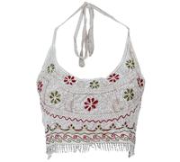 Guru-Shop, Goa Top, Psytrance Bandeau Top, Beige, Sintetico, Dimensione Indumenti:36, Magliette Top