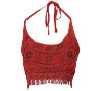 Guru-Shop, Goa Top, Psytrance Bandeau Top, Rosso, Sintetico, Dimensione Indumenti:36, Magliette Top