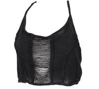 GURU SHOP Goa Top Psytrance - Top a fascia da donna, viola, cotone, taglia 36, Nero , 42