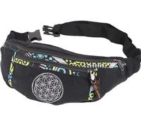 GURU SHOP Grande borsa da cintura in tessuto ricamato, borsa a tracolla, borsa a tracolla - nero, unisex - adulto, cotone, 15 x 35 x 5 cm