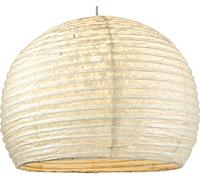GURU SHOP Halbrunder Lokta Papierlampenschirm, Boho Hängelampe Coronada - Ø 40 cm Weiß, Lokta-Papier, Asiatische Lampenschirme aus Papier & Stoff