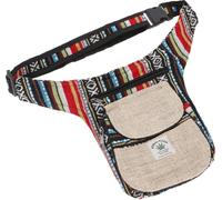 GURU SHOP Hanf Ethno Sidebag, Nepal Gürteltasche - Modell 4, Herren/Damen, Mehrfarbig, Baumwolle, Size:One Size, 25x20x4 cm, Festival- Bauchtasche Hippie