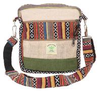 GURU SHOP Kleine Hanftasche Schultertasche, Boho Ethnotasche, Patchwork Tasche - Modell 2, Herren/Damen, Mehrfarbig, Size:One Size, 25x20x4 cm, Alternative Umhängetasche, Handtasche aus Stoff