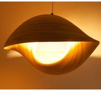GURU SHOP Lampada da Soffitto di Design/plafoniera, Fatta a Mano a Bali da Bambù - Modello Bambusa 4/40cm, 24x40x40 cm, Lampade a Sospensione in Materiali Naturali