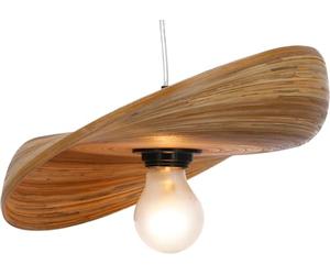 GURU SHOP Lampada da Soffitto/plafoniera di Design, Fatta a Mano a Bali da Bambù - Modello Bambusa 5, 14x30x30 cm, Lampade a Sospensione in Materiali Naturali