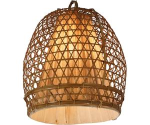 GURU SHOP Lampada da Soffitto/plafoniera, Fatta a Mano a Bali con Materiale Naturale, Rattan, Bambù, Cotone - Modello Hernando, 45x35x35 cm, Lampade a Sospensione in Materiali Naturali