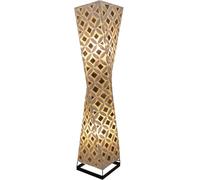 GURU SHOP Lampada da Terra/lampada da Terra, Fatta a Mano in Bali da Materiale Naturale, Capiz/madreperla - Modello Tango, Fibradivetro, 100x20x20 cm, Lampade a Stelo in Materiali Naturali