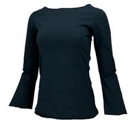 GURU SHOP Maglietta a maniche lunghe basic da yoga con maniche a tromba, da donna