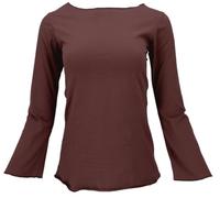 GURU SHOP Maglietta a maniche lunghe basic da yoga con maniche a tromba, da donna