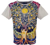 GURU SHOP , Maglietta a Specchio, Albero Della Vita/beige, Cotone, Dimensione Indumenti:M, Magliette `Sure`