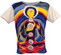 Guru-Shop, Maglietta a Specchio, Chakra Yogi/Beige, Cotone, Dimensione Indumenti:L, Magliette `Sure`