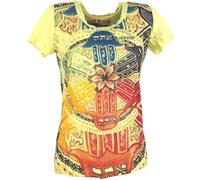 Guru-Shop, Maglietta a Specchio, Mandala/giallo, Cotone, Dimensione Indumenti:M (38), Magliette Stampate `Sura