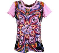 Guru-Shop, Maglietta a Specchio, Occhio/rosa, Cotone, Dimensione Indumenti:S (36), Magliette Stampate `Sura