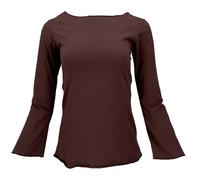 Guru Shop Maglietta basic a maniche lunghe, top yoga con maniche a tromba, da donna, marrone, 44