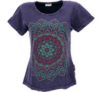 GURU SHOP Maglietta da donna in cotone con stampa mandala, viola., 46