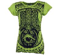 Guru-Shop, Maglietta Solare Fatimas Hand, Limone, Cotone, Dimensione Indumenti:M (38), Magliette Stampate `Sura
