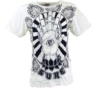 Guru-Shop, Maglietta Sun Magic Eye, Bianco, Cotone, Dimensione Indumenti:XL, Magliette `Sure`