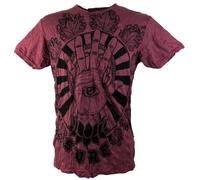 Guru-Shop, Maglietta Sun Magic Eye, Bordeaux, Cotone, Dimensione Indumenti:XL, Magliette `Sure`