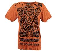 Guru-Shop, Maglietta Sun Tribal, Arancione Ruggine, Cotone, Dimensione Indumenti:L, Magliette `Sure`