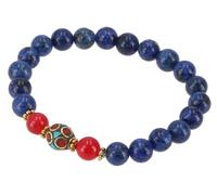 GURU SHOP Mala Bracciale Handmala, Gioielli buddisti 8 mm - Lapislazzuli