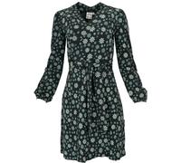 GURU SHOP Mini abito avvolgente in cotone biologico, con stampa a maniche lunghe, da donna