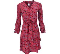 GURU SHOP Mini abito avvolgente in cotone biologico, con stampa a maniche lunghe, da donna, abbigliamento alternativo, Colore: rosso, 42
