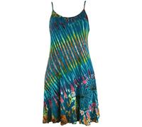 GURU-SHOP, Mini Abito Batik, Abito Hippie, Verde, Sintetico, Dimensione Indumenti:38, Abiti Corti