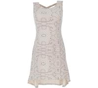 GURU SHOP Mini abito con spalline in cotone biologico, abito Vokuhila da donna, bianco naturale, 50