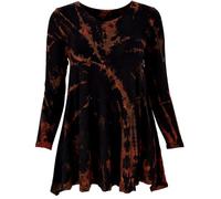 GURU-SHOP, Miniabito Batik, Tunica Boho Manica Lunga, Abito Batik, Nero, Sintetico, Dimensione Indumenti:38, Abiti Corti