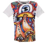 GURU SHOP Mirror - Maglietta da uomo, in cotone, motivo: mushroom/bianco, taglia XL, Fungo/Bianco, XL