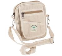 GURU SHOP Natürliche Schultertasche aus Hanf, Baumwolle, Boho Ethnotasche, Kameratasche - 1, Herren/Damen, Beige, Size:One Size, 20x16x4 cm, Alternative Umhängetasche, Handtasche aus Stoff