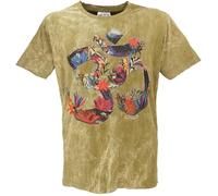 GURU SHOP No Time - Maglietta da uomo in cotone, Flower Power Om / Massala, M
