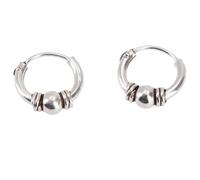 GURU SHOP Orecchini a cerchio ethno, orecchini a cerchio in argento boho, 1 cm