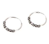 GURU SHOP Orecchini ethno, orecchini a cerchio in argento boho, 1,8 cm, modello 9