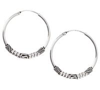 GURU SHOP Orecchini ethno, orecchini a cerchio in argento boho, modello 1, normal, Argento sterling, Non pietra preziosa