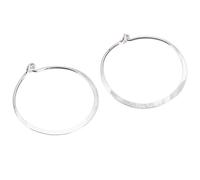 GURU SHOP Orecchini in argento spazzolato, orecchini a cerchio, 2,5 cm, argento