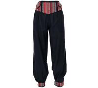 GURU SHOP Pantaloni a pluder con vita larga, marsupio, da donna, in cotone, pantaloni a pluder e pantaloni Aladin, abbigliamento alternativo, Nero , 44
