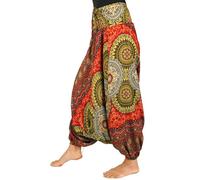 GURU-SHOP, Pantaloni Afghani, Tuta, Tuta, Pantaloni Harem, Pluderhose, Pantaloni di Aladdin, Bordeaux/Turchese, Sintetico, Dimensione Indumenti:38, Pantaloni Pluderhosen e Aladin