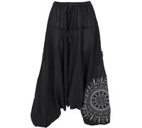 Guru-Shop, Pantaloni da Harem, Pantaloni da Harem, Pantaloni Larghi con Mandala, Pantaloni di Cotone Aladdin, Nero, Dimensione Indumenti:40, Harem Pantaloni Aladdin Pantaloni Aladdin