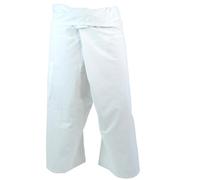 Guru-Shop, Pantaloni da Pescatore in Cotone Thailandese, Pantaloni Avvolgenti, Pantaloni da Yoga, M/L Bianco, Dimensione Indumenti:One Size, Pantaloni da Pescatore Pantaloni da Yoga
