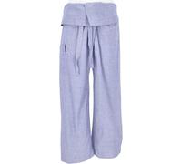 GURU SHOP Pantaloni da pescatore tailandese in cotone solido, pantaloni fasciatoio, pantaloni da yoga, taglia unica, uomo/donna, blu, taglia: taglia unica, blu fumé, Taglia unica
