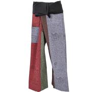 GURU SHOP Pantaloni da pescatore thai in cotone solido, patchwork, pantaloni da yoga, taglia unica, uomo/donna, multicolore, taglia: unica