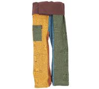 GURU SHOP Pantaloni da pescatore thai in cotone solido, patchwork, pantaloni da yoga, taglia unica, uomo/donna, multicolore, taglia: unica, Senape/multicolore, Taglia unica