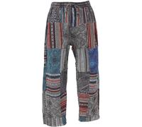 GURU SHOP Pantaloni da yoga patchwork Goa, pantaloni larghi da uomo, Nero , 54