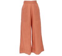 GURU SHOP Pantaloni in cotone boho con vita alta, comodi pantaloni marlene, colore bianco naturale, da donna, in cotone, Siena, 42