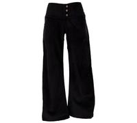 GURU SHOP Pantaloni in velluto a coste con gamba leggermente svasata, donna, Nero , 42